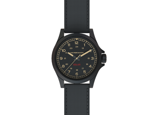 Black FKM Rubber + Nylon Combo Strap