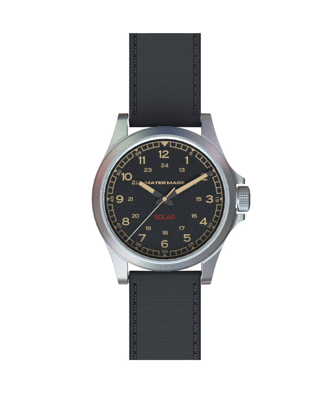 Black FKM Rubber + Nylon Combo Strap